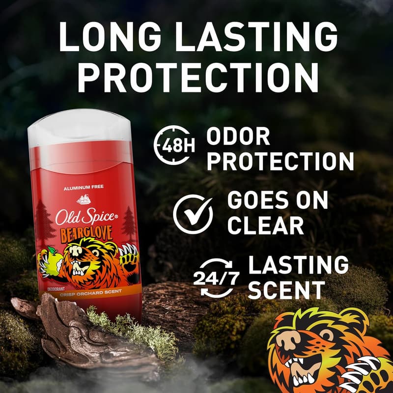 Old Spice Bearglove Men's Deodorant, Aluminum-Free, 3-Pack