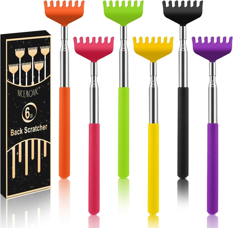 Fathers Day 6-Pack Back Scratcher Gift Set, Extendable Massager