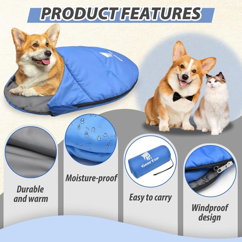 Portable Dog Sleeping Bag - Washable & Durable Pet Bed