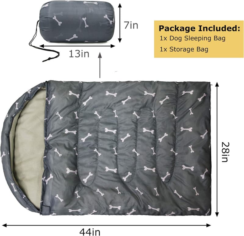 Packable Waterproof Dog Sleeping Bag for Travel and Camping