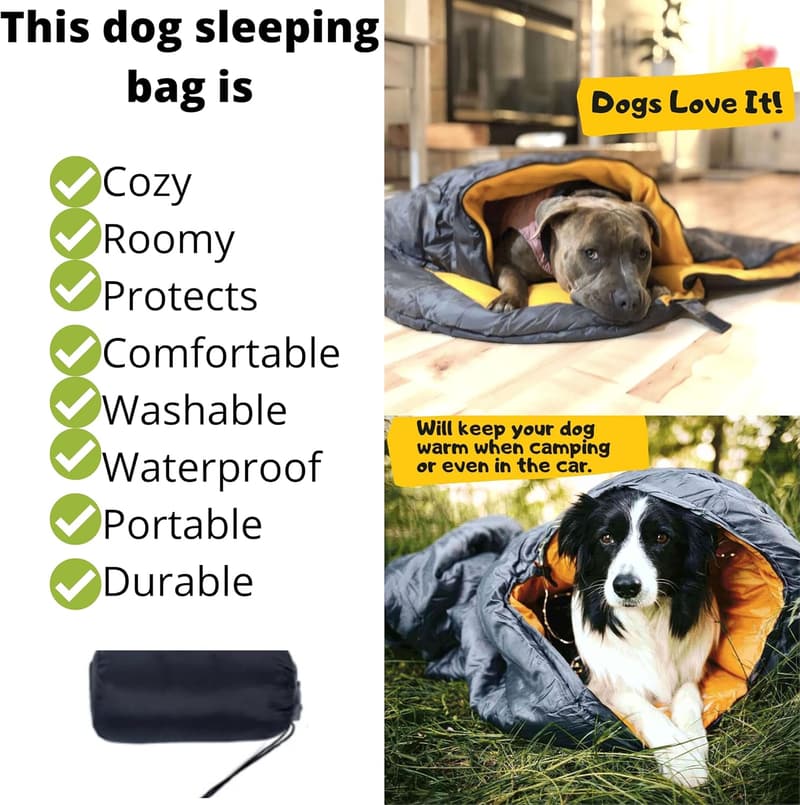Large Waterproof Dog Sleeping Bag for Camping & Travel