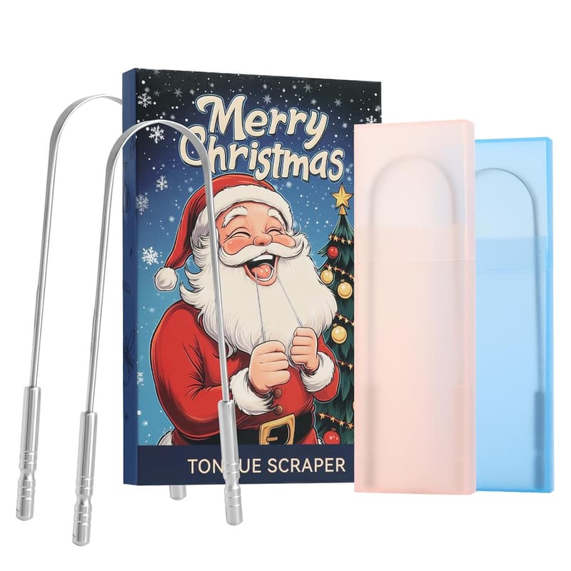 Stainless Steel Tongue Scraper Set with Travel Cases