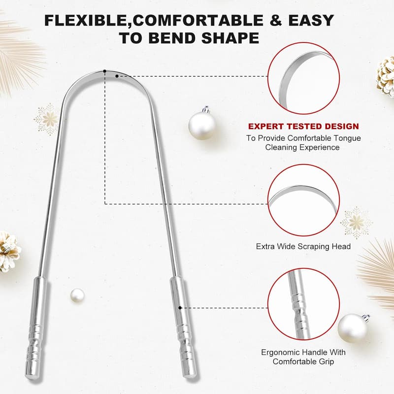 Stainless Steel Tongue Scraper Set with Travel Cases