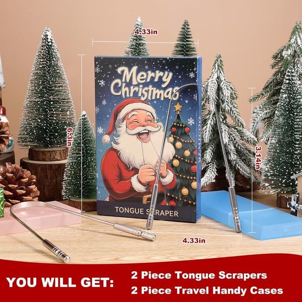 Stainless Steel Tongue Scraper Set with Travel Cases