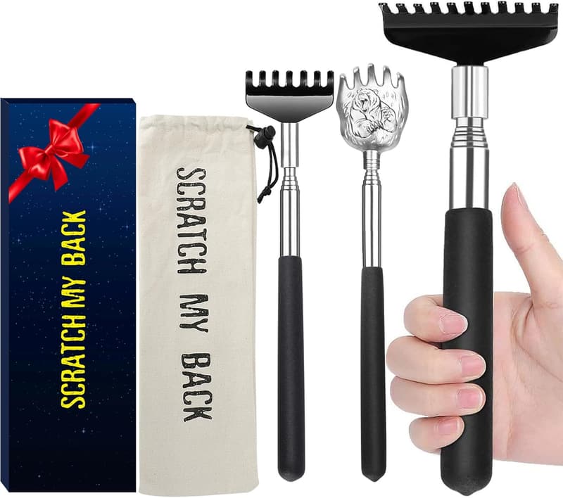 Portable Stainless Steel Back Scratcher Gift Set - 3 Pack