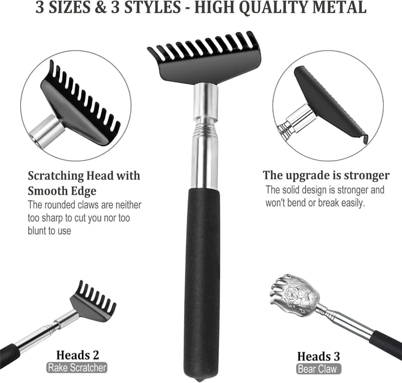 Portable Stainless Steel Back Scratcher Gift Set - 3 Pack
