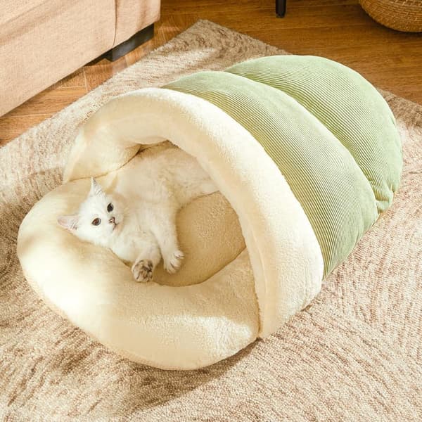 Cozy Plush Cat Cave Bed for Indoor Cats & Small Dogs