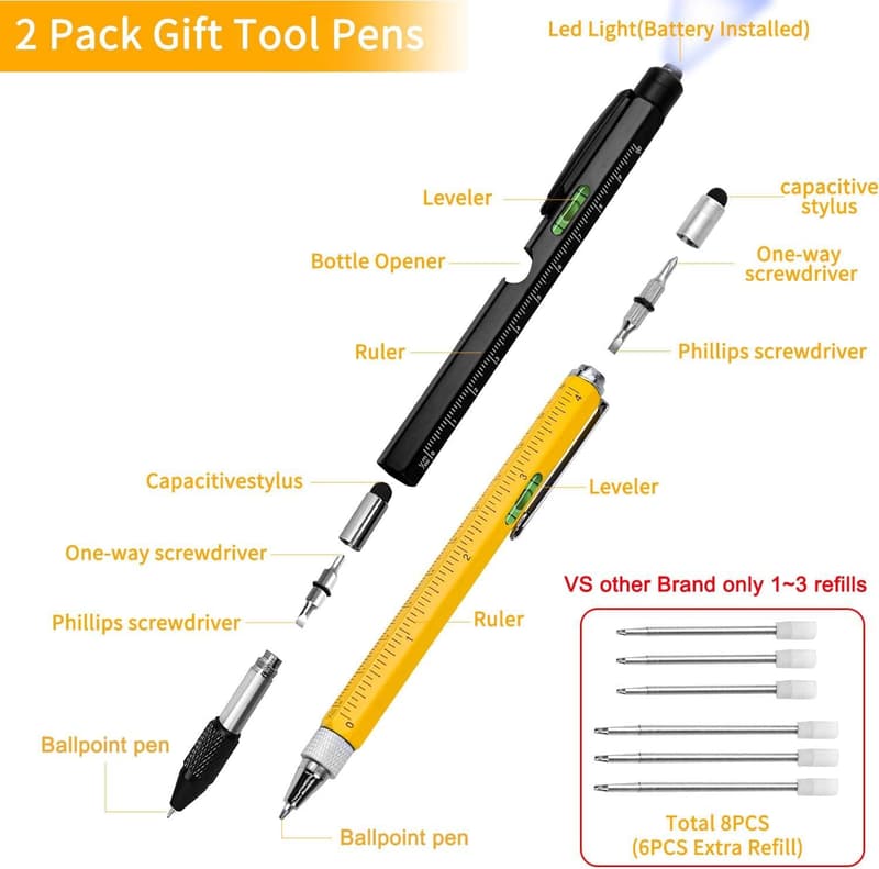 Birthday Multi Tool Pen Set for Men - Perfect Stocking Stuffer