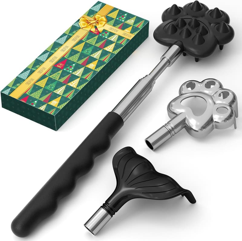 Extendable Back Scratcher for Adults - 3-in-1 Stocking Stuffer