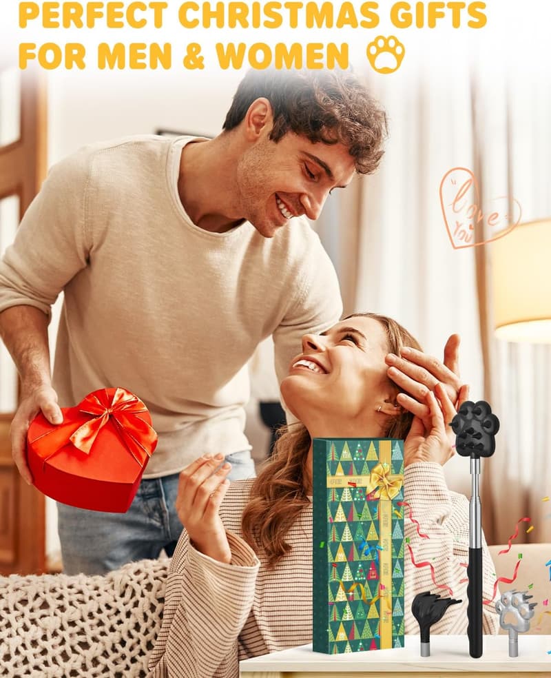 Extendable Back Scratcher for Adults - 3-in-1 Stocking Stuffer