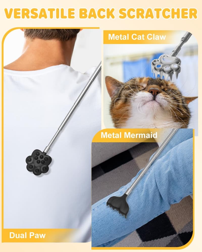 Extendable Back Scratcher for Adults - 3-in-1 Stocking Stuffer