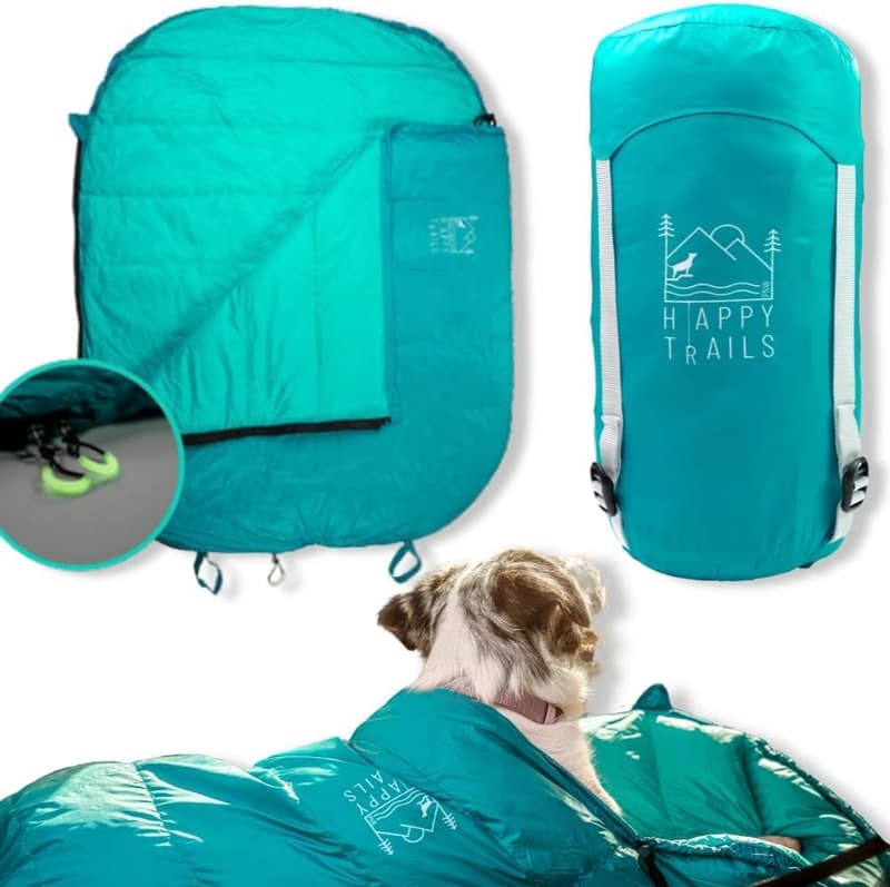 Ultralight Dog Sleeping Bag - Glacial Blue, Medium Size