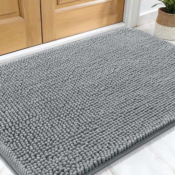 Absorbent Non-Slip Dog Door Mat, 30x20, Quick Dry Chenille