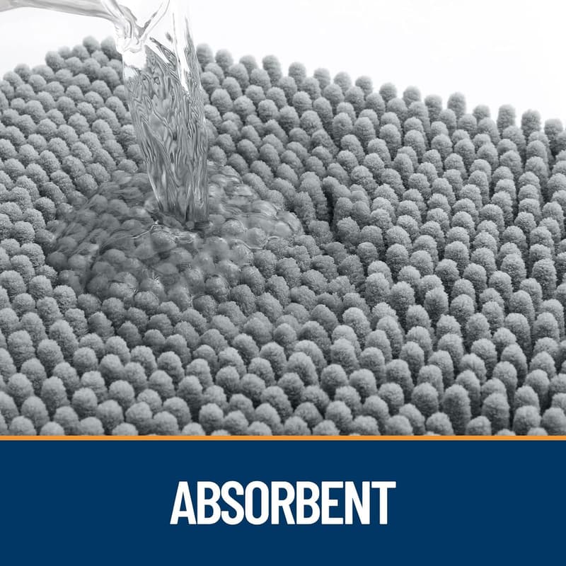 Absorbent Non-Slip Dog Door Mat, 30x20, Quick Dry Chenille