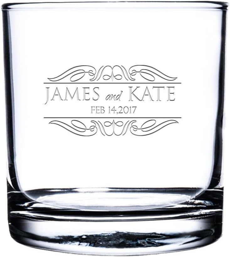 Personalized Engraved Rocks Glass for Him and Her