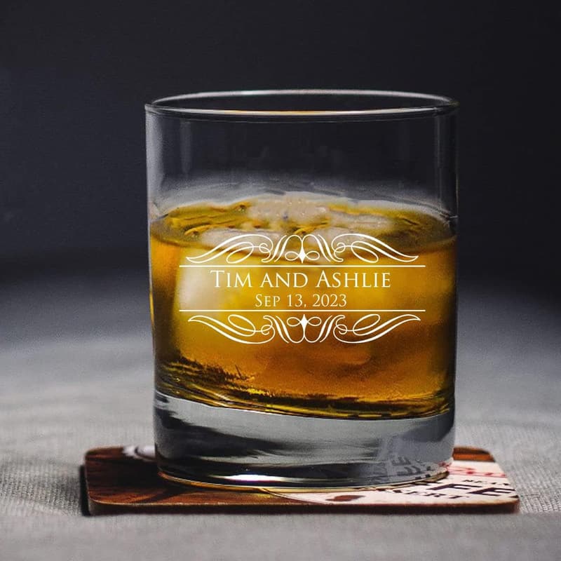 Personalized Engraved Rocks Glass for Him and Her