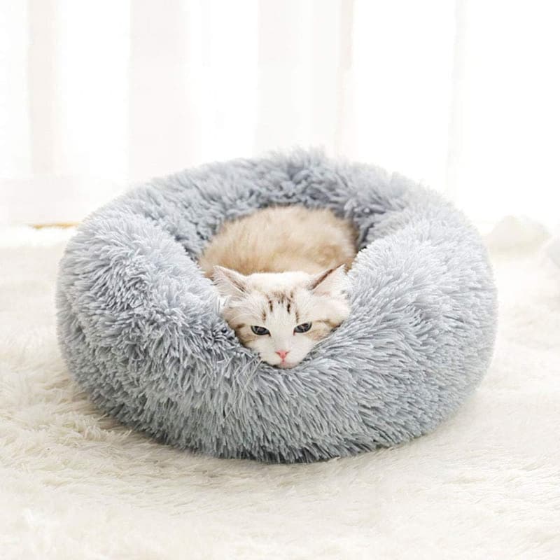 Cozy Self-Warming Plush Pet Bed for Cats and Small Dogs