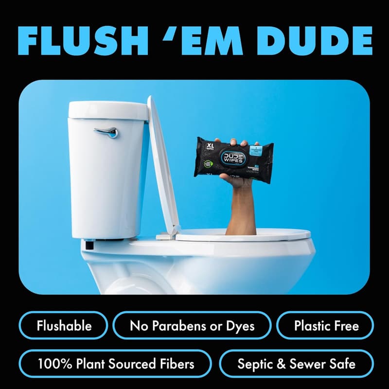 Flushable Wet Wipes - Unscented Extra-Large with Vitamin E & Aloe
