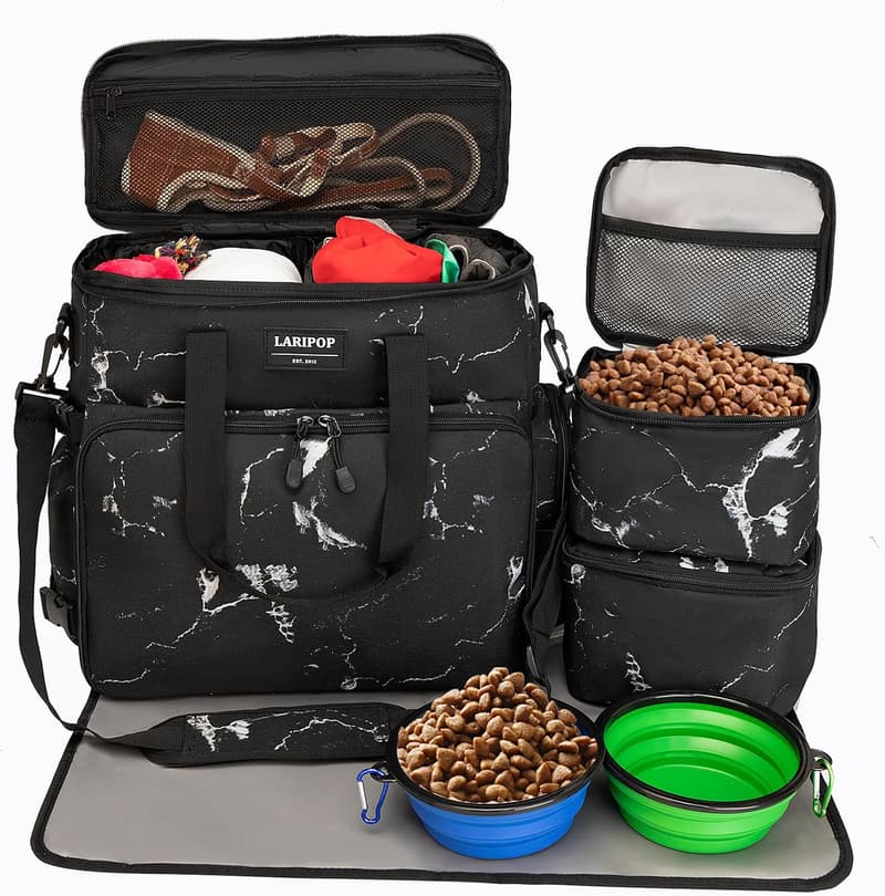 Airline Approved Pet Travel Bag Set with Collapsible Bowls