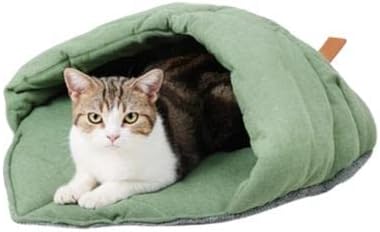 Leaf-Shaped Snuggle Cave Pet Bed for Cats & Small Dogs