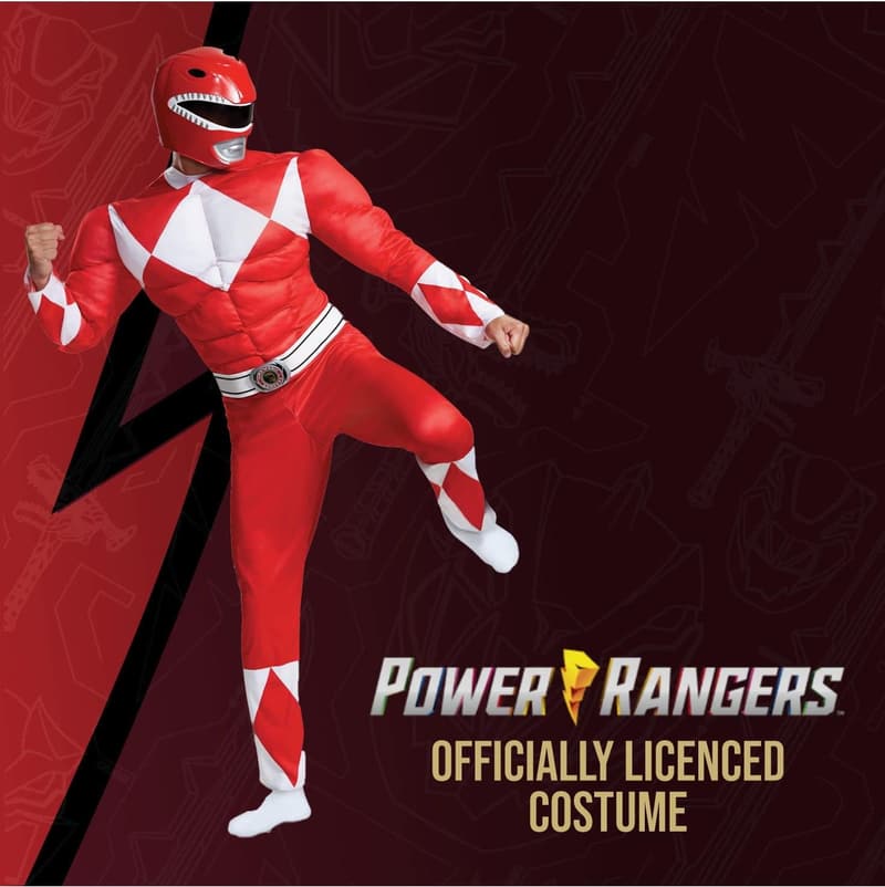 Men's Red Ranger Classic Muscle Costume