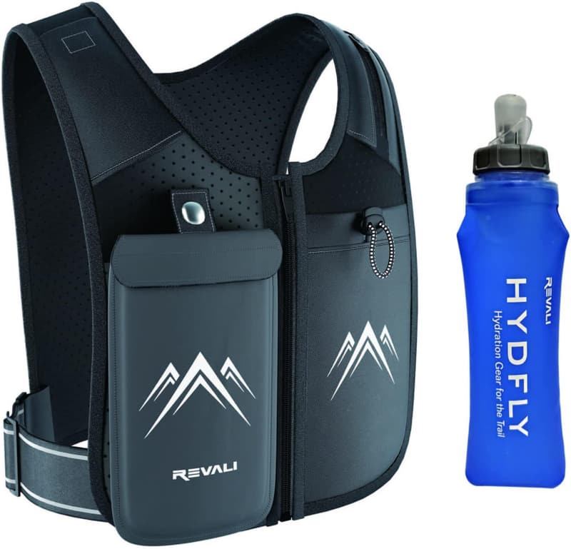 Reflective Running Vest with Hydration Bottle for Men & Women