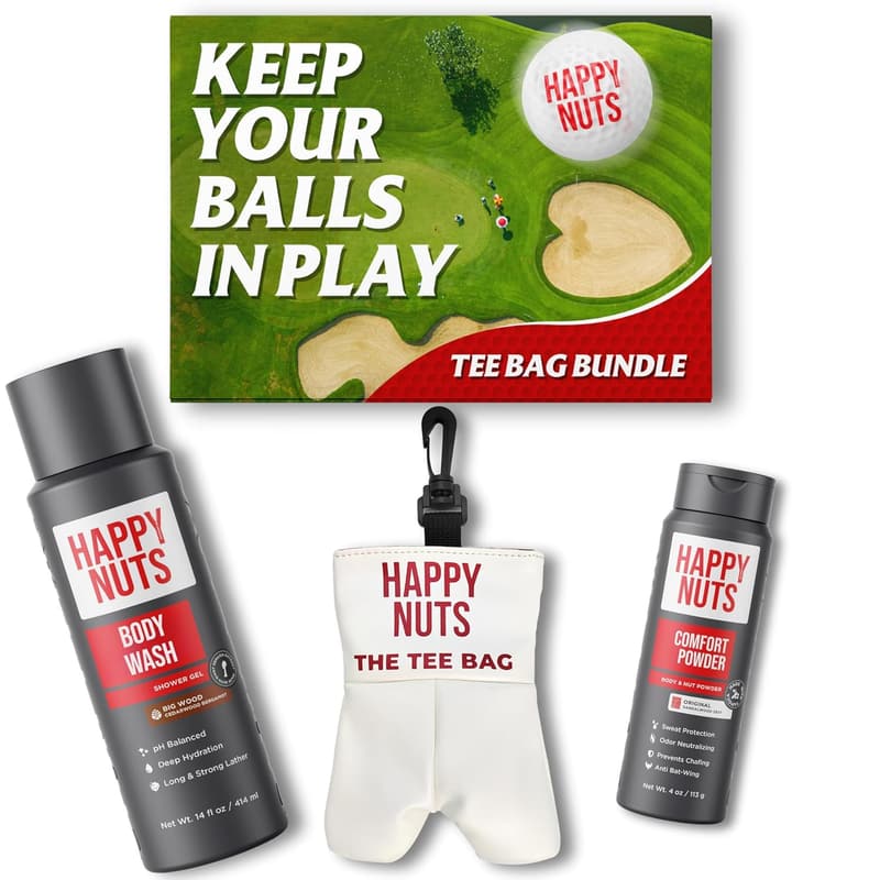 Golf-Themed Grooming Gift Set for Men - Sandalwood & Comfort Powder