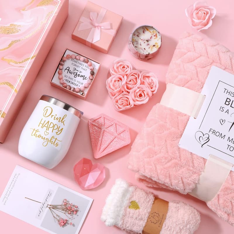 Pink Self-Care Spa Gift Set for Women - Relaxing Birthday Treat
