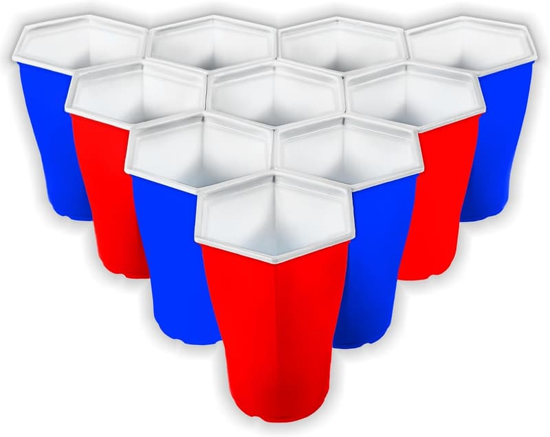 Reusable Party Pong Cup Set - 22 Cups, 3 Balls & Game Card
