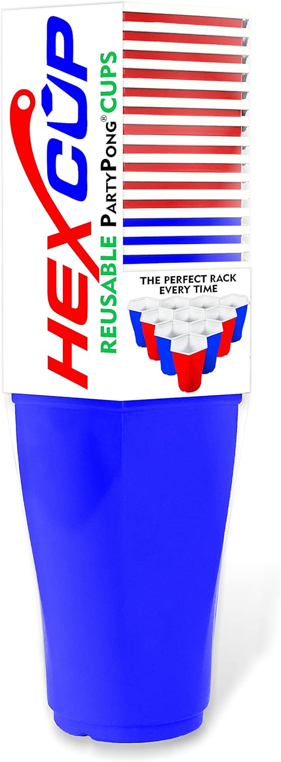 Reusable Party Pong Cup Set - 22 Cups, 3 Balls & Game Card