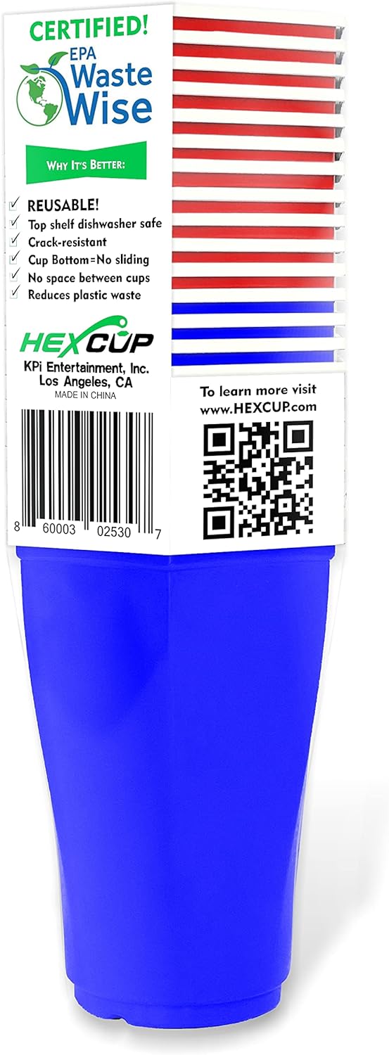 Reusable Party Pong Cup Set - 22 Cups, 3 Balls & Game Card