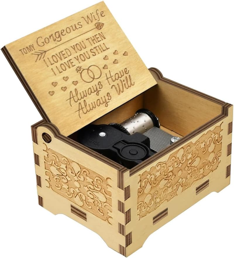 Wife Birthday Gift: Wooden Music Box for Special Occasions