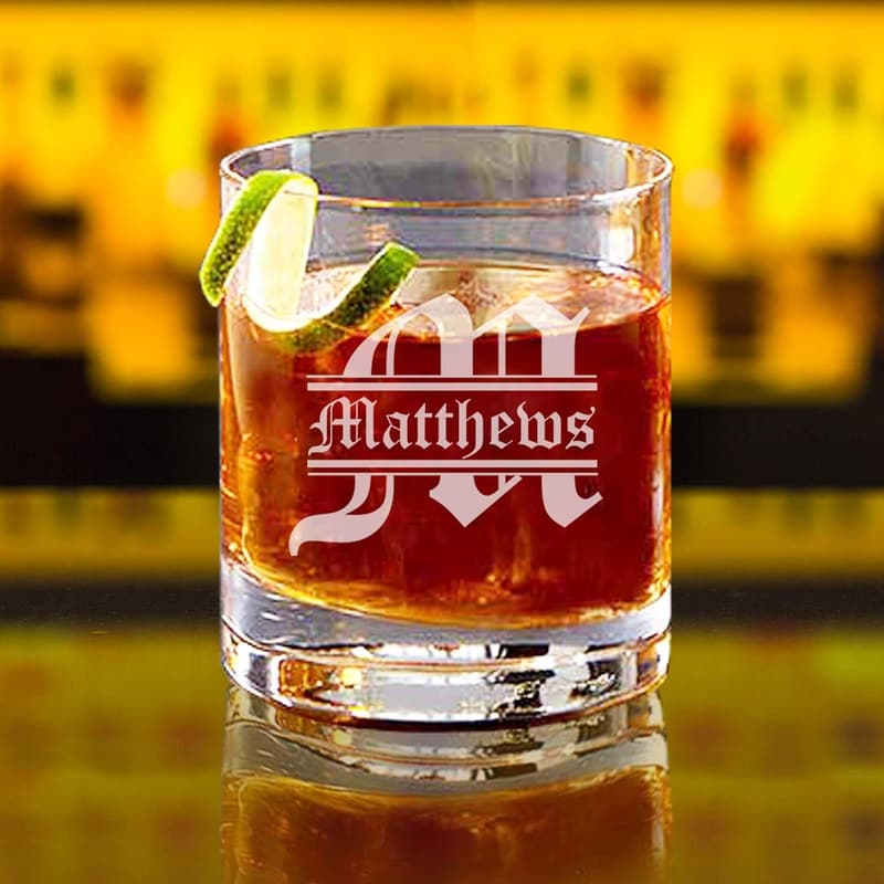 Custom Engraved Whiskey Rocks Glass Tumbler for Groomsmen