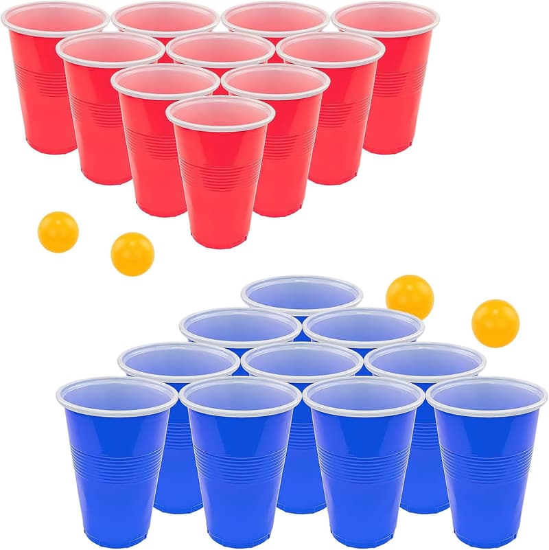 Beer Pong Set with 22 Durable Cups & 4 Balls - Perfect for Parties