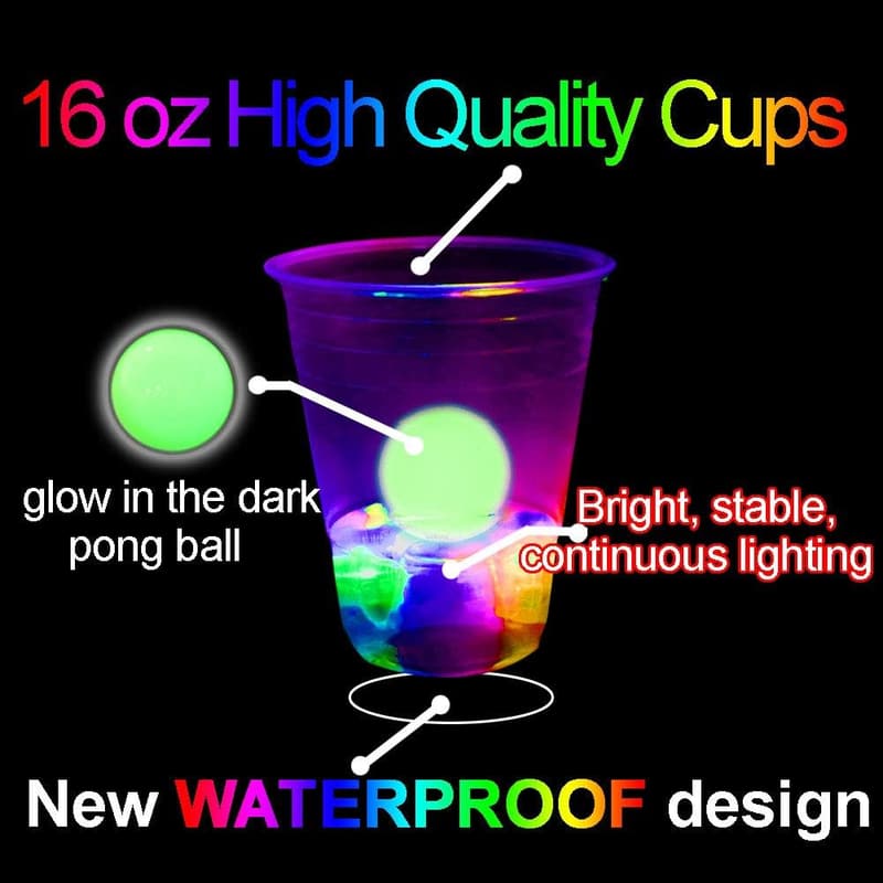 Glow-in-the-Dark Beer Pong Game for Parties and Events