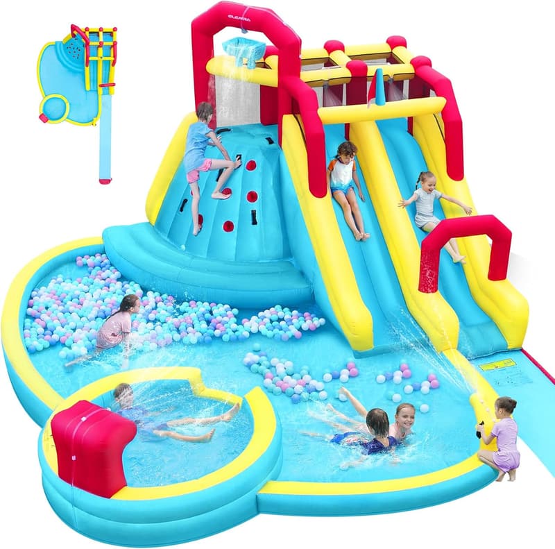 Giant Inflatable Water Slide with Blower for Backyard Fun