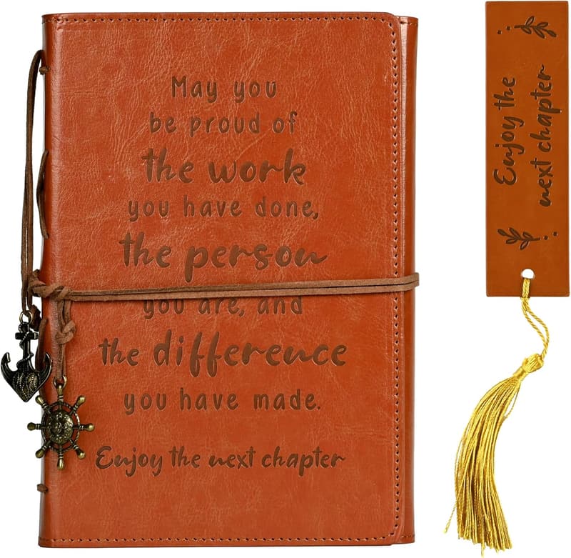 Retirement Leather Journal Gift for Coworkers and Friends