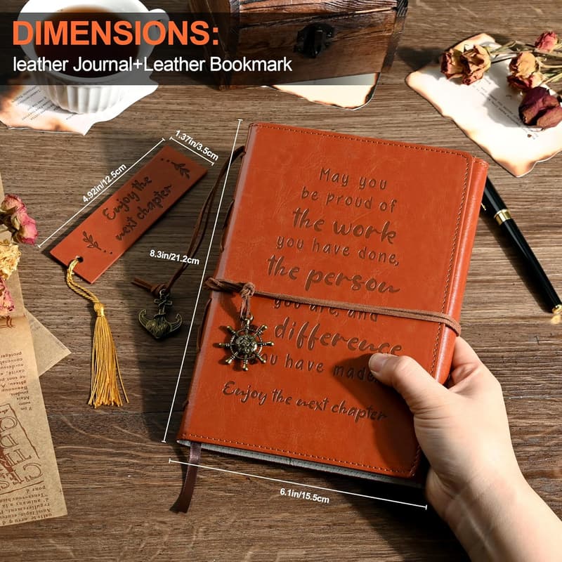 Retirement Leather Journal Gift for Coworkers and Friends
