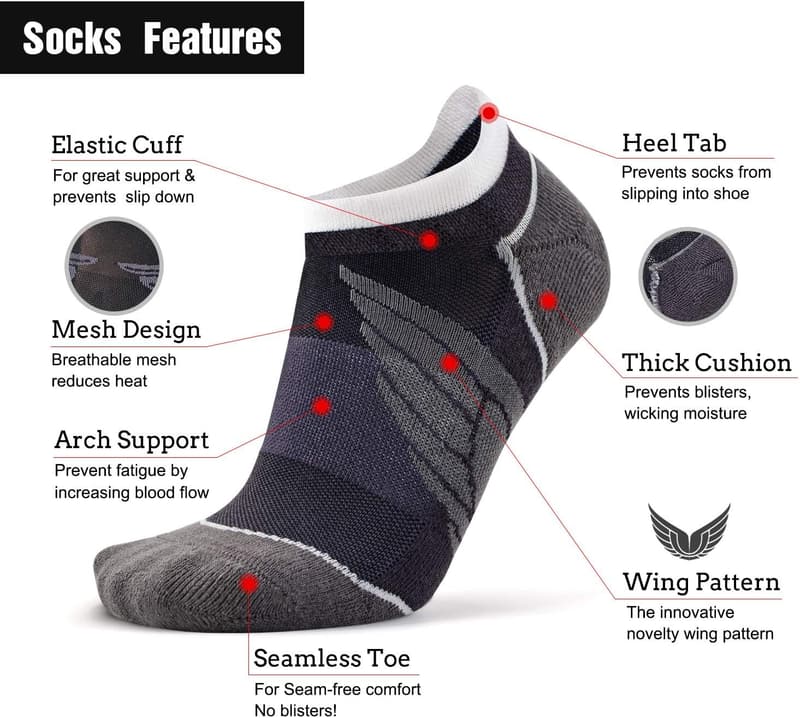 Compression Ankle Running Socks for Men & Women - 3 Pairs