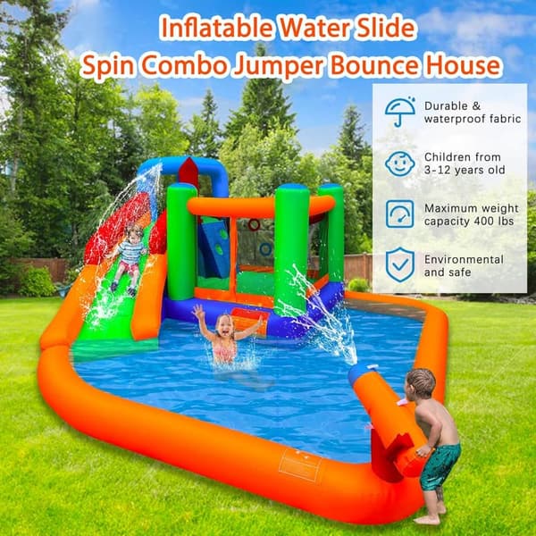Backyard Water Slide Combo Bounce House with Splash Pool