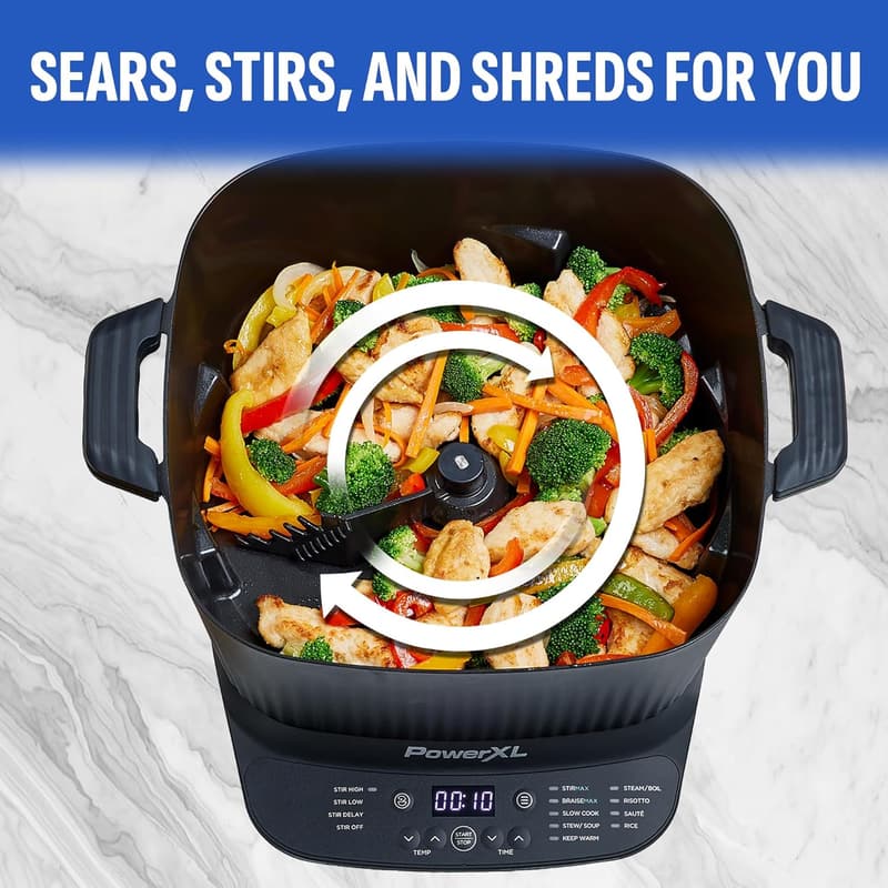 7.5 Quart Digital Multi-Cooker with Automatic Stirring Paddle