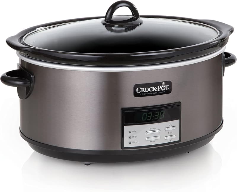 8-Quart Programmable Slow Cooker with Auto Warm Setting