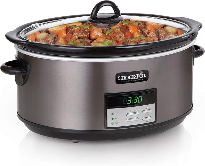 8-Quart Programmable Slow Cooker with Auto Warm Setting