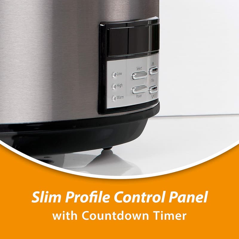 8-Quart Programmable Slow Cooker with Auto Warm Setting