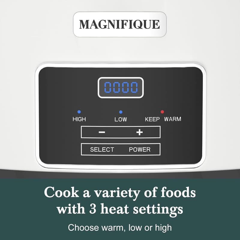 8-Quart Programmable Slow Cooker with Timer for Family Meals