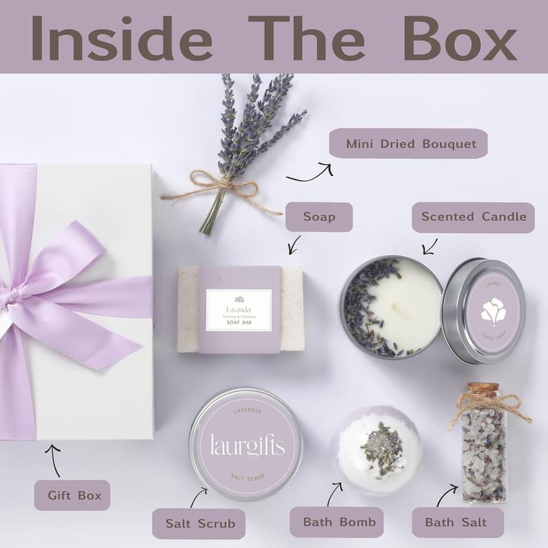 Lavender Spa Gift Set for Mother's Day - Self-Care Essentials