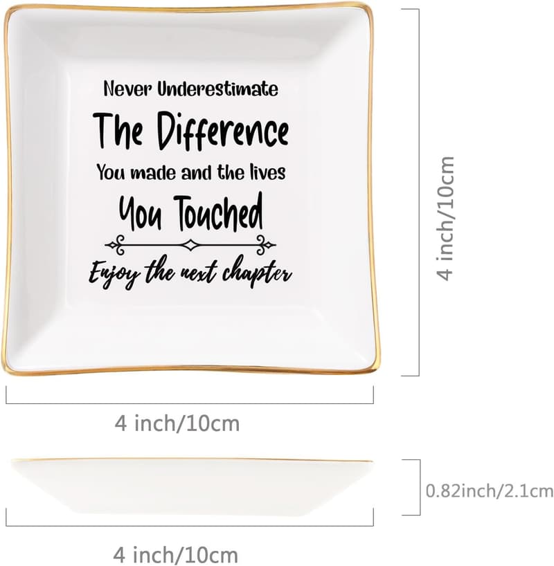 Retirement Jewelry Dish Gift for Coworkers and Friends