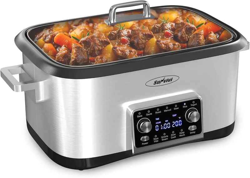 8-Quart Programmable Slow Cooker with Removable Pot & Timer