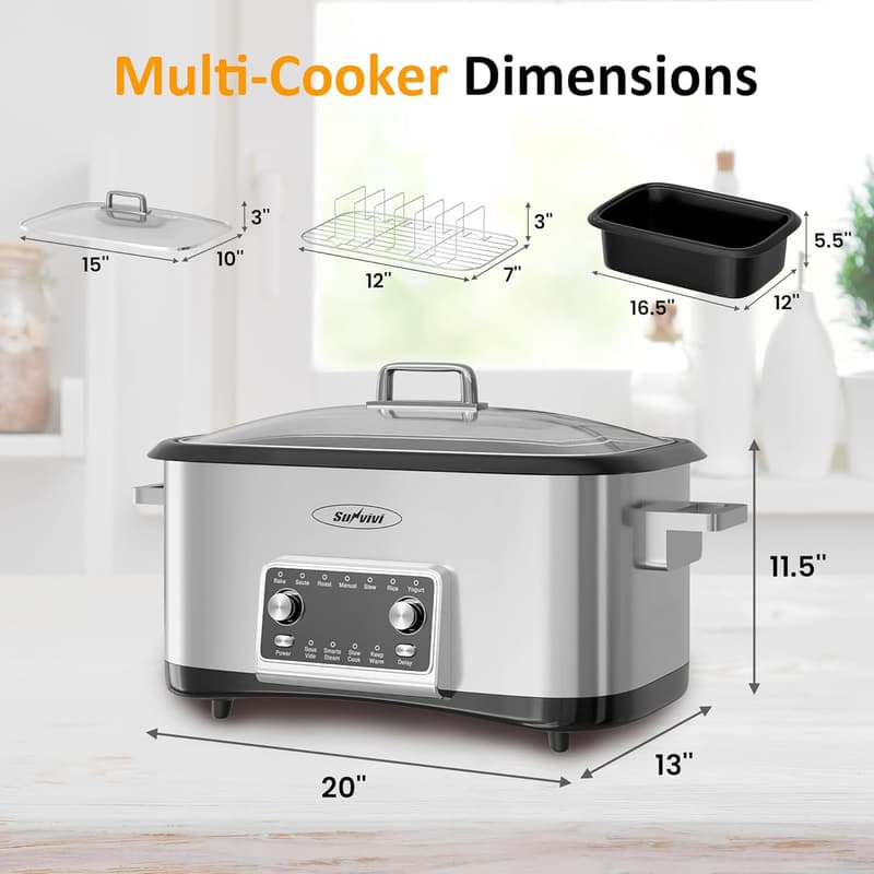 8-Quart Programmable Slow Cooker with Removable Pot & Timer