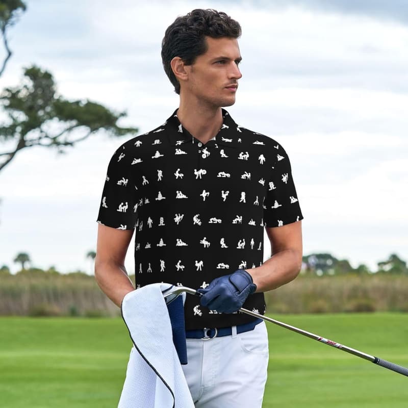 Men's Moisture-Wicking Funny Golf Polo Shirt